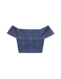 Ruffle Jeans Denim Padded Tube Top