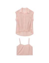 Lyocell Sheer Two Piece Split Top