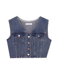 Vintage Jeans Denim V Neck Vest