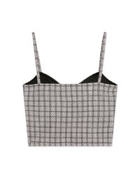 Checkered Textured Thin Strap Padded Cami Top