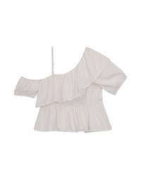 French One Shoulder Ruffle Top