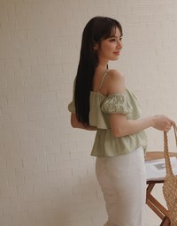 French One Shoulder Ruffle Top