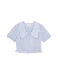 Wide Collar Sweet Puff Sleeve Top