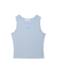 Cut Out Heart Crew Neck Tank Top