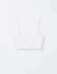 Crinkled Thin Strap Padded Cami Top