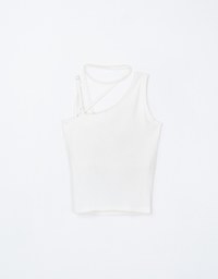 Halter Tie Asymmetrical Padded Tank Top