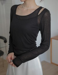 Sheer Two Piece Knit Top