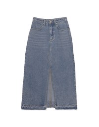 Classic Slit Jeans Denim Long Skirt