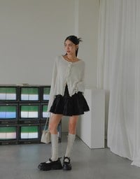  A-Line Ruffled Lace Mini Skirt ( Skorts with Under Shorts)