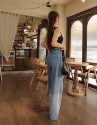 Casual Jeans Denim High Waisted WIde Pants Culottes