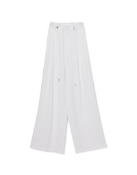 Draped Drawstring Pleated High Waisted Wide Pants Culottes