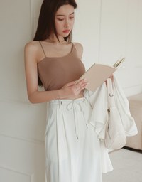 Draped Drawstring Pleated High Waisted Wide Pants Culottes