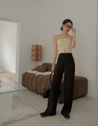 Regular Length High Waist Straight Leg Trousers