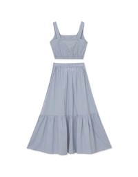 Elegant Mesh Camisole Long Skirt Set Wear