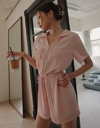 Chiffon Open Collar Jumpsuit