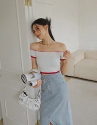 Stitched Knit Tube Top