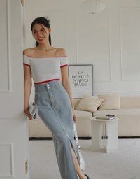 Stitched Knit Tube Top