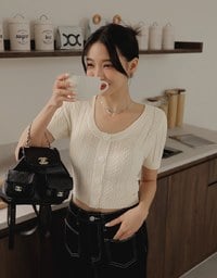 Slightly Sheer Twisted Knit Top