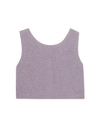 Round Neck Back Slit Knit Vest