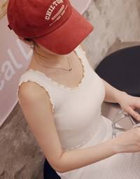 Playful Ruffled Knit Tank Top