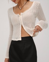 Hook Button Knitted Cardigan