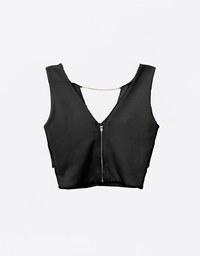 [Mercedes' Design] Sexy Deep V Padded Tank Top With Gold Chain