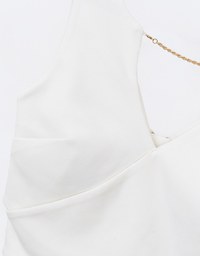 [Mercedes' Design] Sexy Deep V Padded Tank Top With Gold Chain