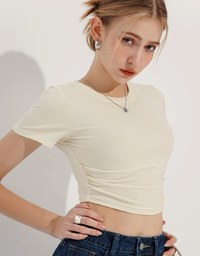 Cooling Ruched Side Fitted Cropped Top