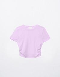 Cooling Ruched Side Fitted Cropped Top