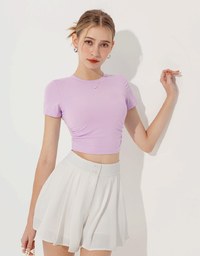 Cooling Ruched Side Fitted Cropped Top