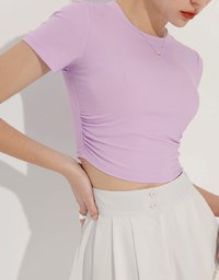 Cooling Ruched Side Fitted Cropped Top