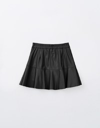 Faux Leather A line Mini Skirt