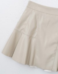 Faux Leather A line Mini Skirt