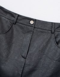 Trendy  Faux Leather A Line Mini Skirt