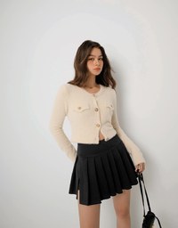 AIRY HOURGLASS Pleated A Line Mini Skirt