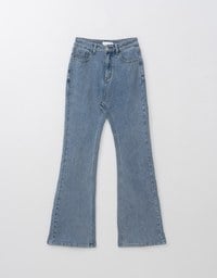 Heart Shape Pocket Jeans Denim Flared Trousers