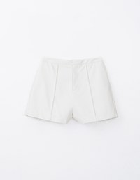 Concealed Placket Faux Leather Shorts