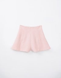 Solid Color Woolen Wide Leg Shorts With Umbrella Hem