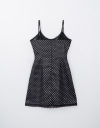 French Polka Dot Lace Cami Padded Mini Dress