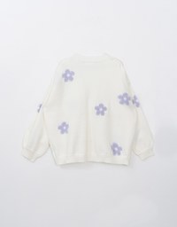 Casual Flower Knit Sweater Cardigan