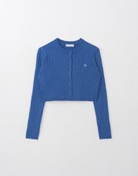 Brand Logo Cable Knit Cardigan Top