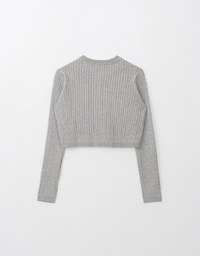 Brand Logo Cable Knit Cardigan Top