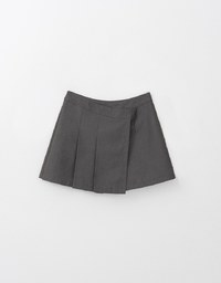 Classy Preppy Style Pleaded Skorts Made With Suit Fabric