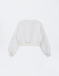 Long Sleeve Textured Layered Sheer Top