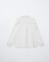 Edgy Stitching Button Down Collar Blouse