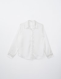 Satin Casual Long Sleeve Button Up Blouse