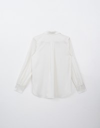 Satin Silk Long Sleeve Collared Loose Blouse