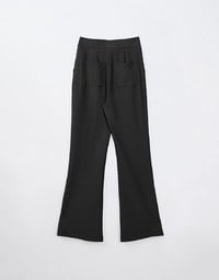 High Waist Side Slit Elastic Flared Pants