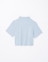 High Neck Smooth Short Sleeve Top