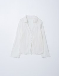 Pleated Ruffle Collar Blouse